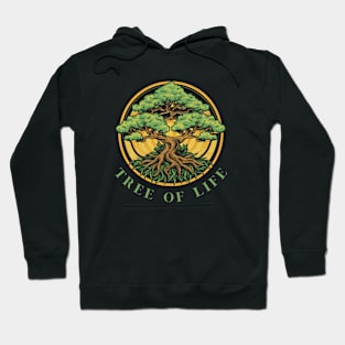 Tree of life text and bonsai illustration Hoodie